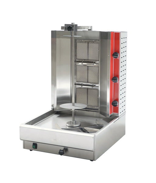Omcan 47496 65 lb Gas 3 Burners Doner Kebab Machine / Vertical Broiler / Shawarma Grill