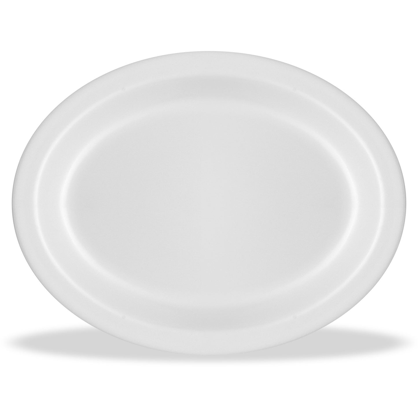 Carlisle KL12702 12" x 9" White Kingline Melamine Oval Platter Tray