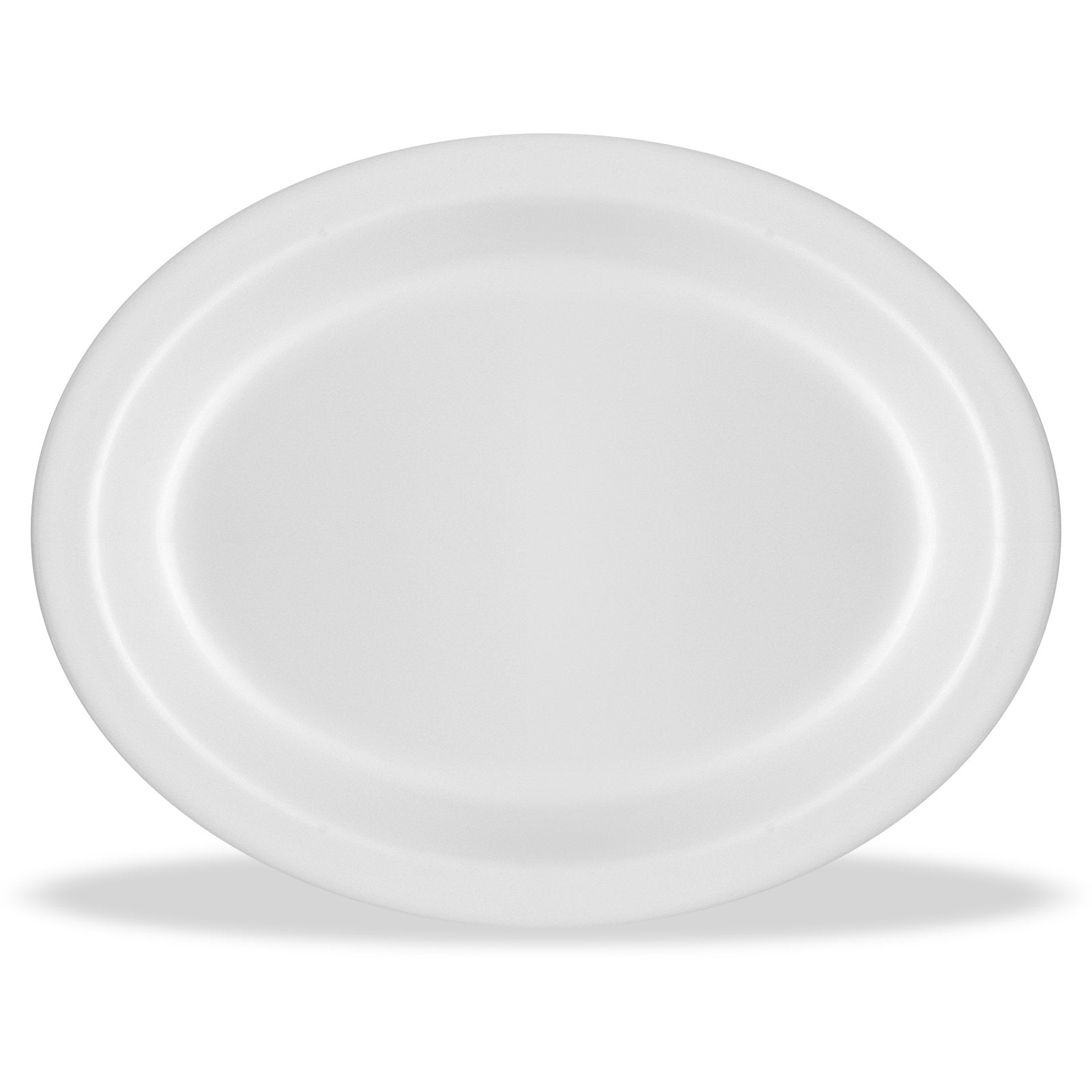 Carlisle KL12702 12" x 9" White Kingline Melamine Oval Platter Tray