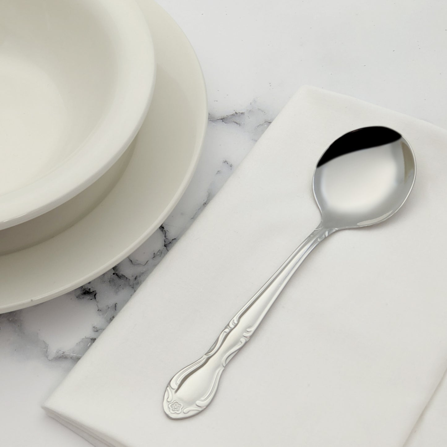 Winco 0004-04 Elegance Bouillon Spoon, 18/0 Heavyweight