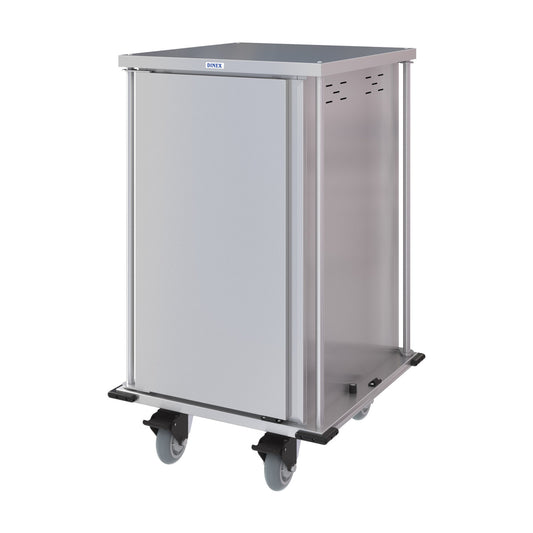 Dinex DXPTQC2T1DPT16 2 Trays Per Slide 16 Trays Single Door Stainless Steel Dinex Totally Quiet Compact Meal Delivery Cart