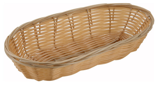 Winco PWBN-9B 9" x 4-1/4" x 2" Natural Poly Woven Baskets