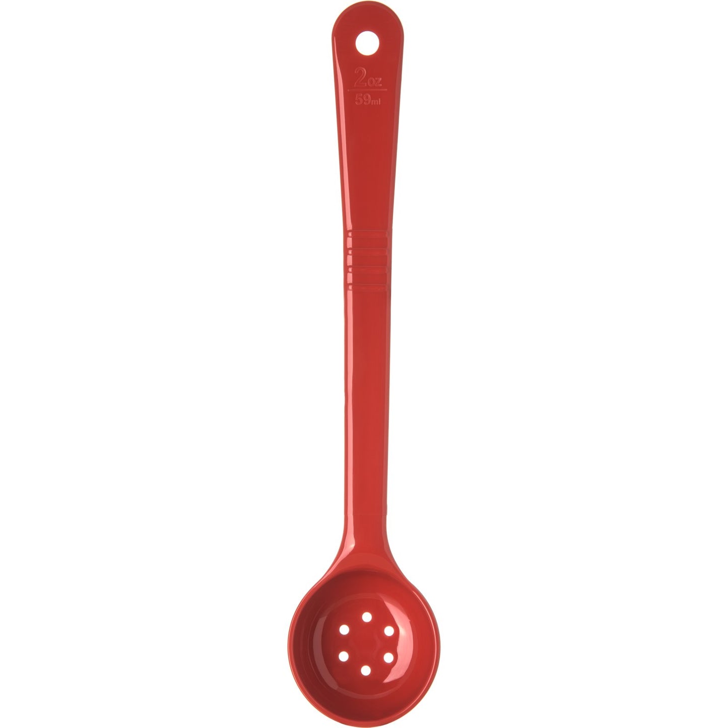 Carlisle 396105 2 oz Red Acetal Measure Miser Perforated Long Handle