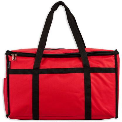 San Jamar FC2212-RD 22" x 12" x 12" Red Nylon Insulated Food Delivery Bag