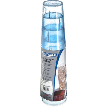 Carlisle 5212-8154 12 oz Blue SAN Stackable Tumbler - Cash & Carry (6/pk)