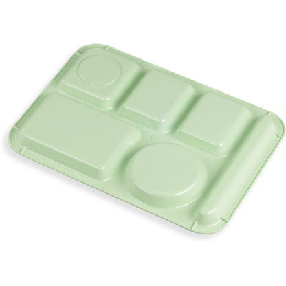 Carlisle 61409 10" x 14" Green 6-Compartment ABS Left-Hand Tray