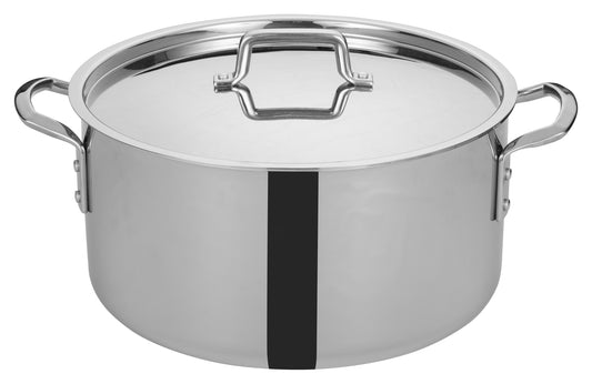 Winco TGSP-20 20 Qt. Stainless Steel Triply Stock Pot w/ Cover