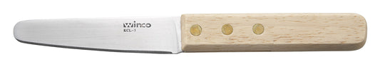 Winco KCL-3 3-1/2" Oyster/Clam Knife, Wooden Handle