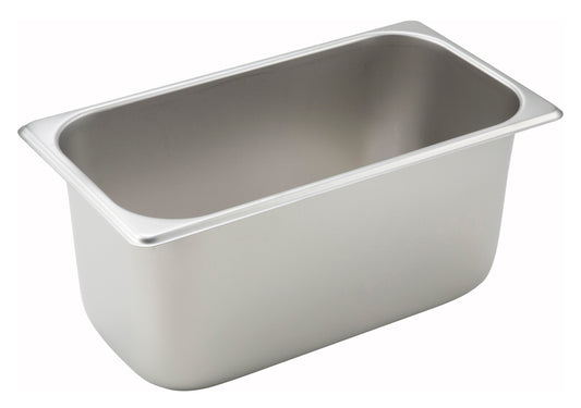 Winco SPT6 1/3 Size Stainless Steel Straight-sided Steam Pan, 6" Deep