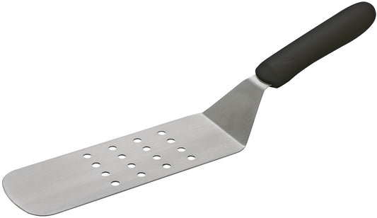 Winco TKP-91 8-1/4" x 2-7/8" Blade Black Polypropylene Handle Perforated Flexible Turner w/ Offset