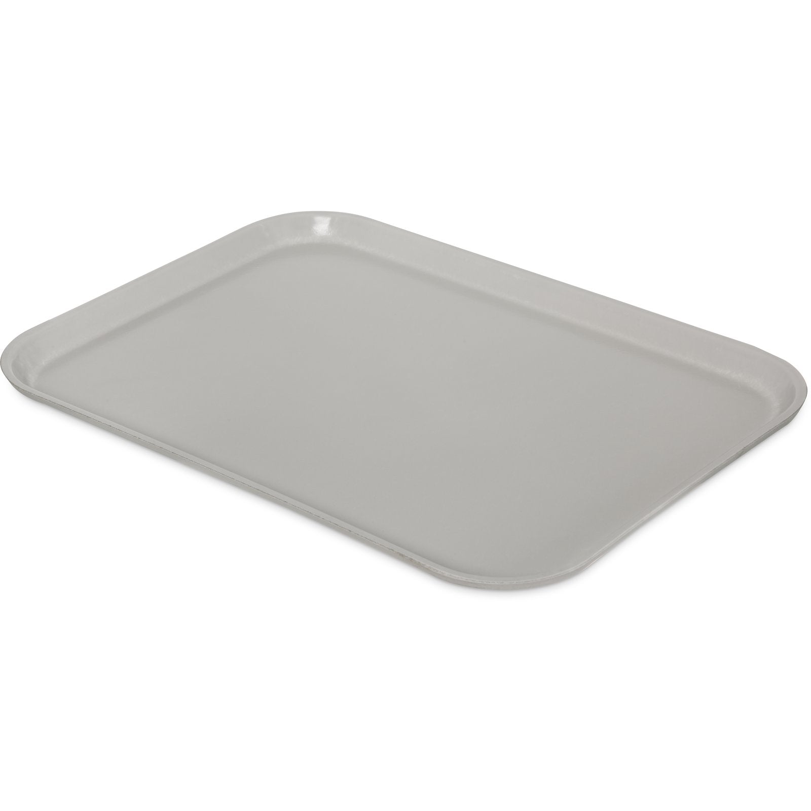 Carlisle 1612FG002 16.4" x 12" Smoke Gray Solid Rectangular Glasteel Tray