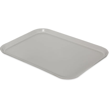 Carlisle 1612FG002 16.4" x 12" Smoke Gray Solid Rectangular Glasteel Tray