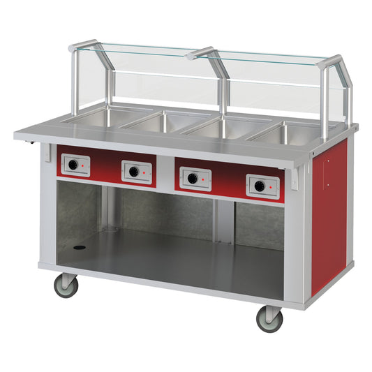 Dinex DXP6HF 88" x 28" x 36" 6-Well Stainless Steel DineXpress Hot Food Counter