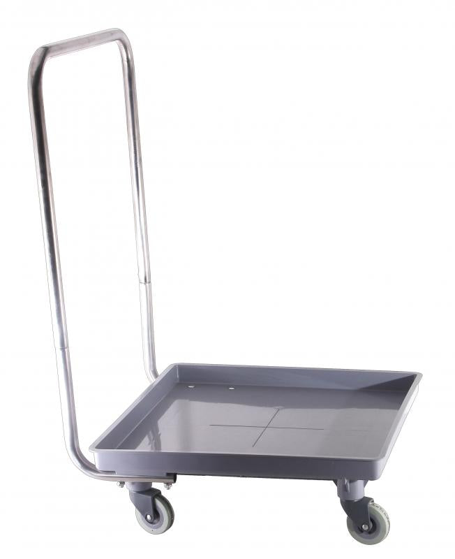 Omcan 43505 Gray Polypropylene Dish Rack Dolly with Stainless Steel Handle