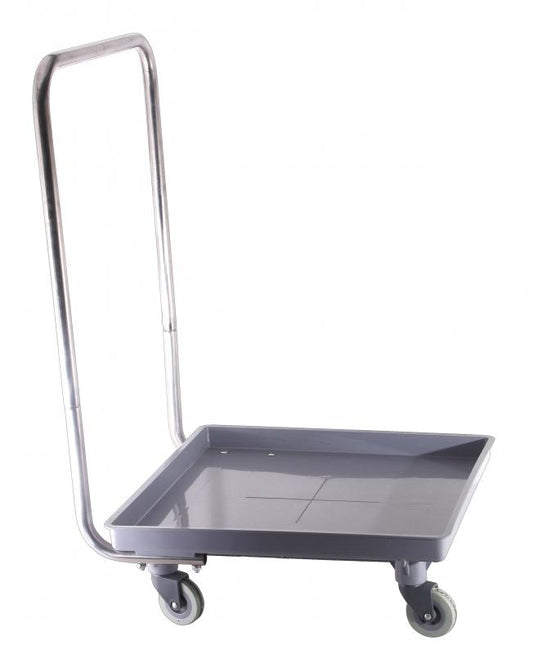 Omcan 43505 Gray Polypropylene Dish Rack Dolly with Stainless Steel Handle