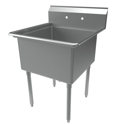 BK Resources BKS-1-24-14 One Compartment Stainless Steel Sink w/ 24L X 24W X 14D Bowl
