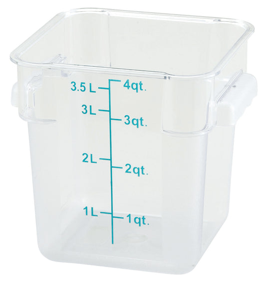 Winco PCSC-4C 4 Qt. Clear Polycarbonate Storage Container