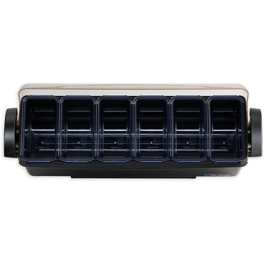 San Jamar BD4006S 6 Pint Black 6-Tray Dome Garnish Center