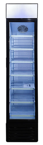 Omcan 47240 145 L 16.5 inch Glass Door Slim Display Refrigerator with Lightbox