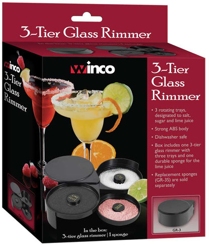 Winco GR-3 3-Tier Glass Rimmer