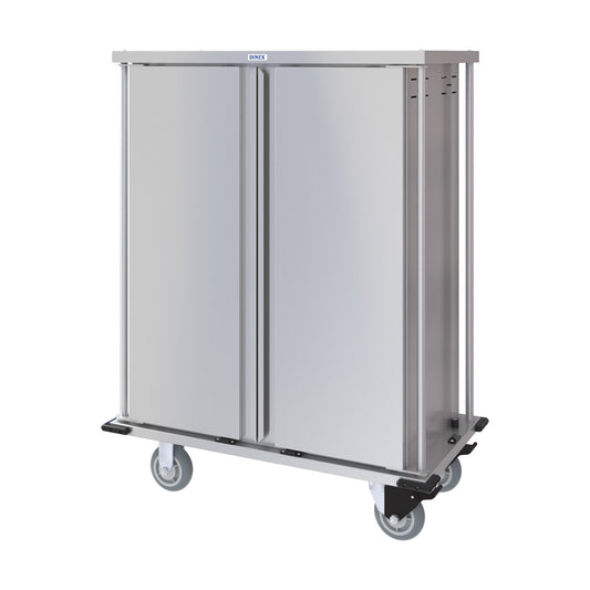 Dinex DXPTQC1T2D18 1 Tray Per Slide 18 Trays Double Door Stainless Steel Totally Quiet Compact Meal Delivery Cart