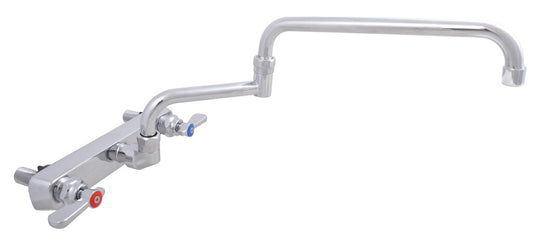 BK Resources BKF-8SM-18-G Chrome-Plated Brass Optiflow Solid Body Faucet With 18" Double-Jointed Swing Spout