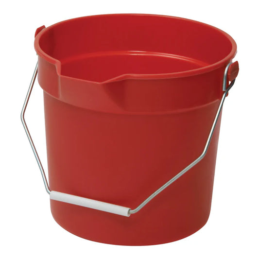 Winco UPP-10R 10 Qt. Red Utility Pail with Pour Spout and Molded Graduations