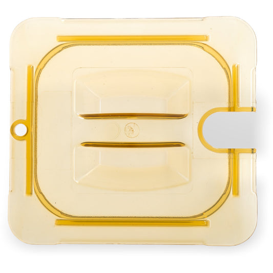 Carlisle 10511U13 1/6 Size Amber High Heat Plastic StorPlus Handled Notched Universal Food Pan Lid