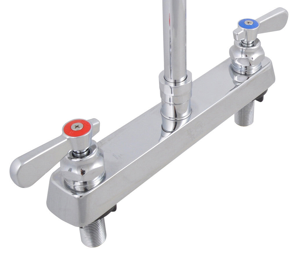 BK Resources BKF-8DM-XX-G 8" Chrome-Plated Brass O.C. Optiflow Deck Mount Faucet W/Out Spout