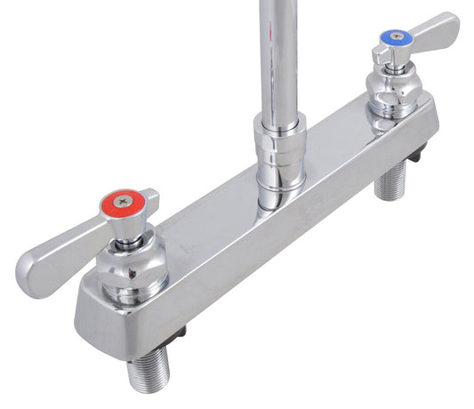 BK Resources BKF-8DM-XX-G 8" Chrome-Plated Brass O.C. Optiflow Deck Mount Faucet W/Out Spout