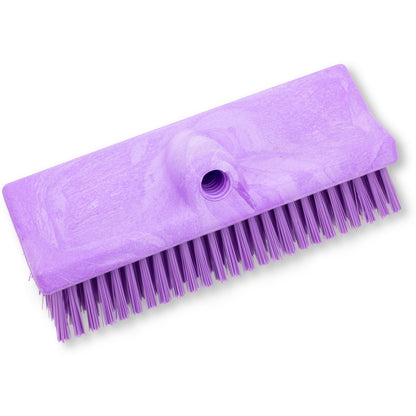 Carlisle 40423EC68 10" Purple Color Coded Bi-Level Scrub Brush