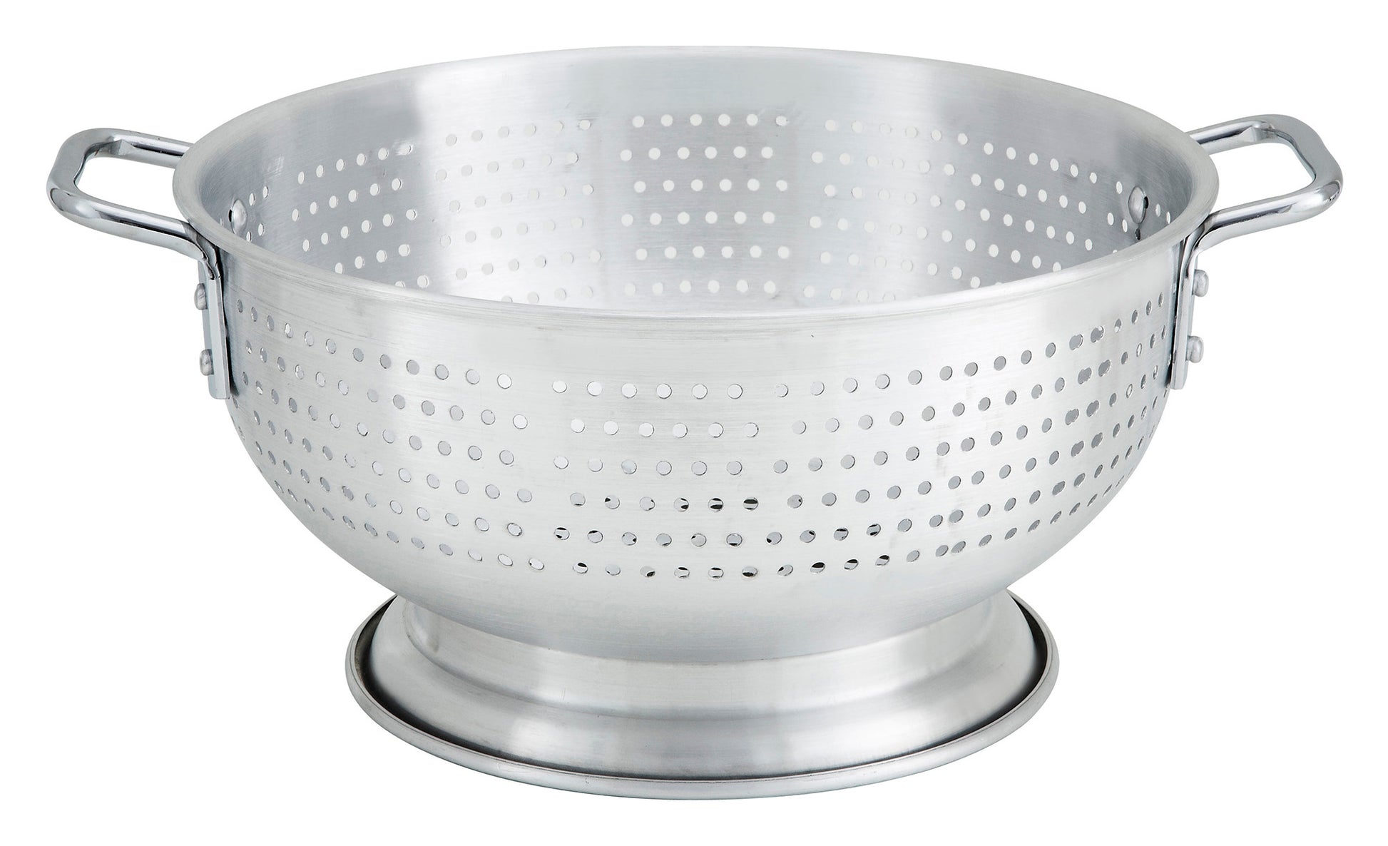 Winco ALO-11BH 11 Qt. Aluminum Colander w/ Base & Handle