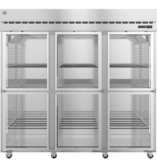 Hoshizaki R3A-HG Three Section Half Glass Door with Lock Upright Refrigerator
