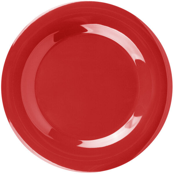 Carlisle 3301005 10.5" Red Sierrus Melamine Wide Rim Dinner Plate