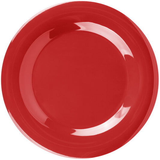 Carlisle 3301005 10.5" Red Sierrus Melamine Wide Rim Dinner Plate