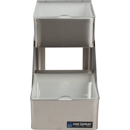 San Jamar B4702INL 2 Quart Stainless Steel Condiment Center with Notched Lid