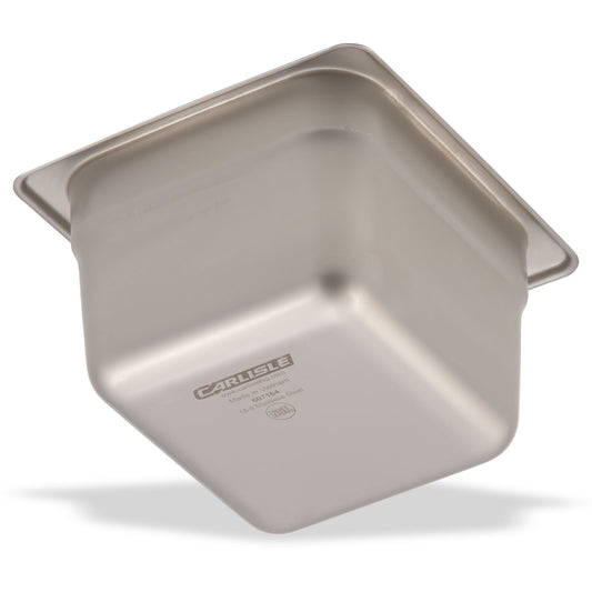 Carlisle 607164 1/6 Size Stainless Steel DuraPan Light Gauge Steam Table Hotel Pan, 4" Deep