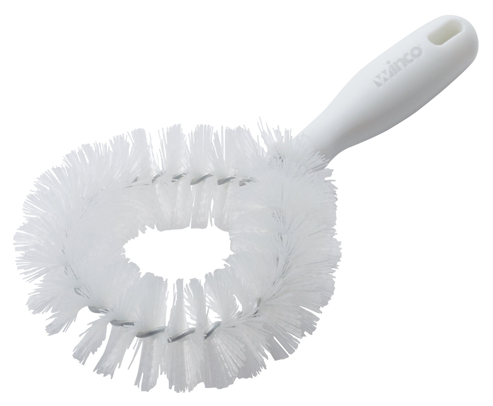 Winco BRV-10 White Firm Bristles Vegetable Brush, Plastic Handle