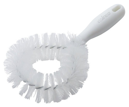 Winco BRV-10 White Firm Bristles Vegetable Brush, Plastic Handle