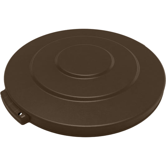Sparta 84101101 10 Gallon Brown Round Polyethylene Bronco Waste Bin Trash Container Lid