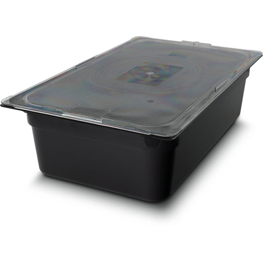 Carlisle 10202B03 Full-Size Black Polycarbonate StorPlus Food Pan, 6" Deep