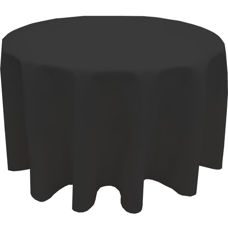Snap Drape 5441BGUM014 132" Black Round Spun Poly Market Place Linens Tablecloth