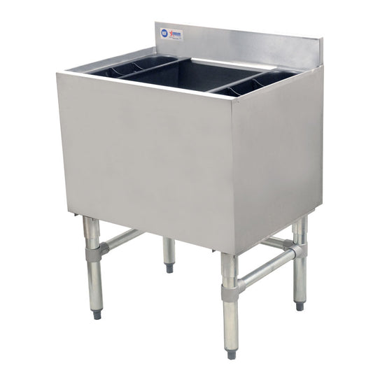 Omcan 43477 24" Stainless Steel Insulated Ice Bin with 7 Circuit Post-Mix Cold Plate