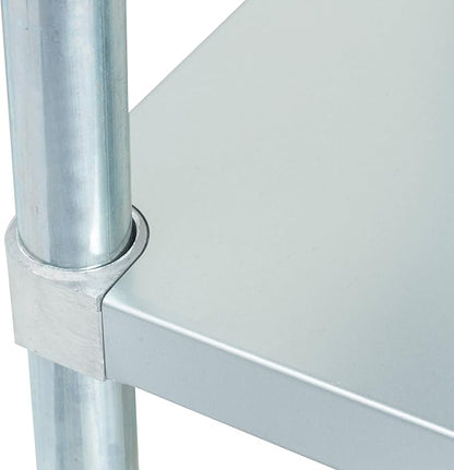 Thorinox DSST-2472-BK 24"x72" Stainless Steel Work Table with Backsplash & Galvanized Steel Undershelf & Legs