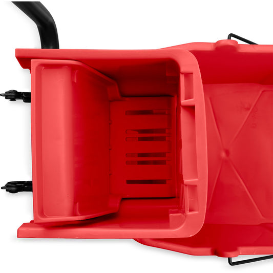 Carlisle 3690805 26 Qt Red Polypropylene Commercial Mop Bucket with Side-Press Wringer