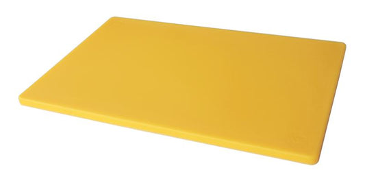 Omcan 41207 15" x 20" x 1/2" Yellow Polyethylene Pre-Cut Rigid Cutting Board