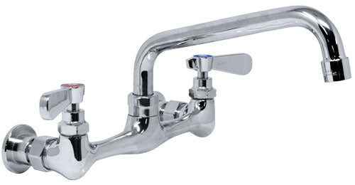 Omcan 39256 Splash Mounted Faucet for 18" x 18" / 18" x 21" - One and Two Tub Sinks and Space Saver Sinks
