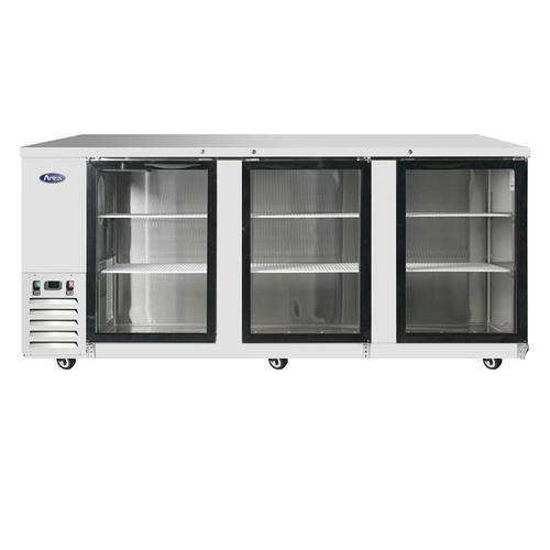 Atosa MBB90GGR 90" Triple Glass Door Back Bar Cooler