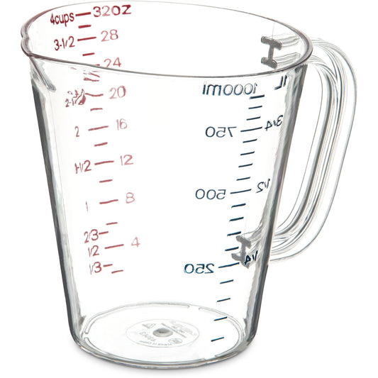 Carlisle 4314307 1 qt Clear Polycarbonate Commercial Measuring Cup