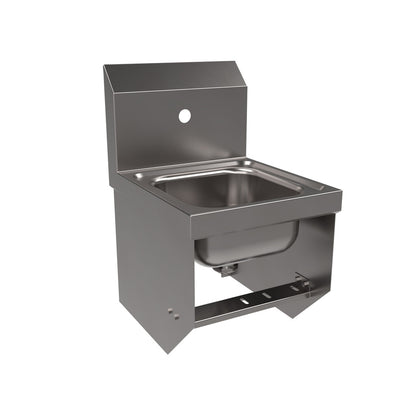 BK Resources BKHS-W-SS-1-BKK Stainless Steel Space Saver Hand Sink 1 Hole w/ Knee Valve